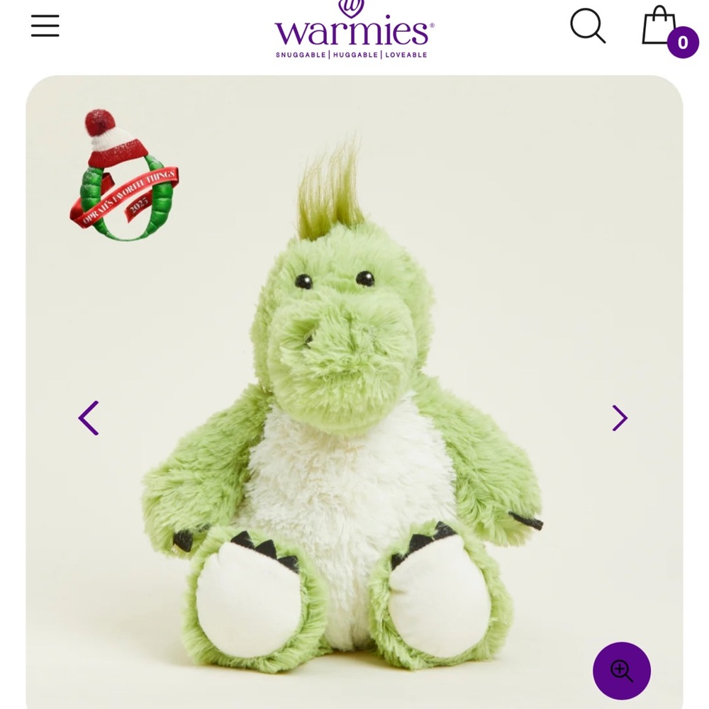 Green Dinosaur Warmies Plush